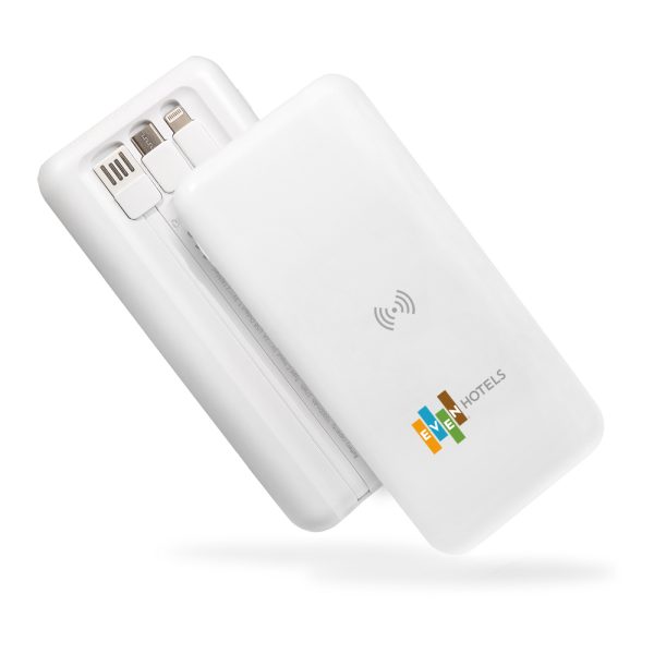 Darian - 10,000 mAh Power Bank with Integrated 3-in-1 Cable and Wireless Charger