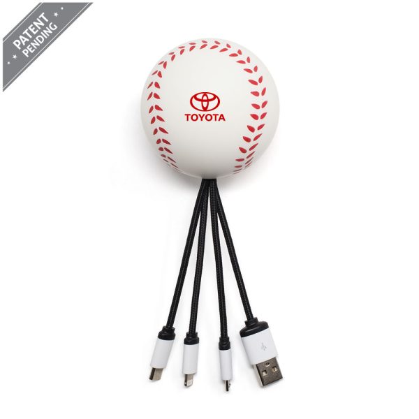 SqueezieCords - Stress Ball with Charging Cables - Baseball