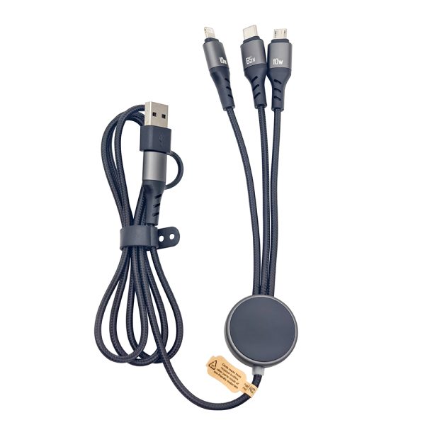 6-in-1 Illuminating Logo 65W Charging Cable with Data Transfer - XL