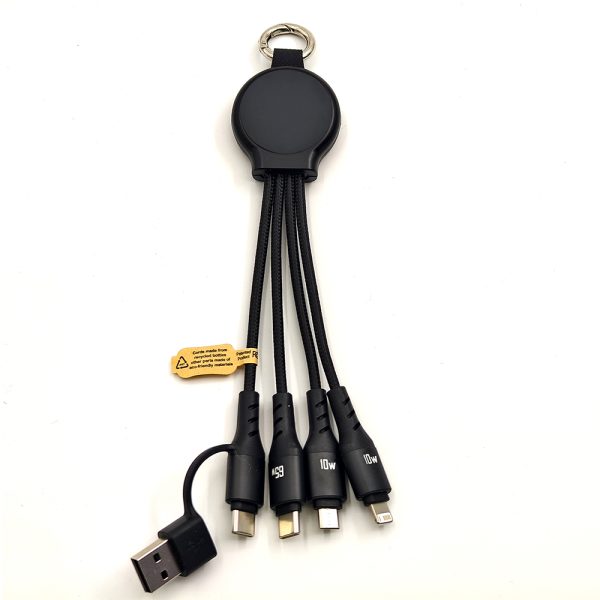 6-in-1 Illuminating Logo 65W Charging Cable with Data Transfer
