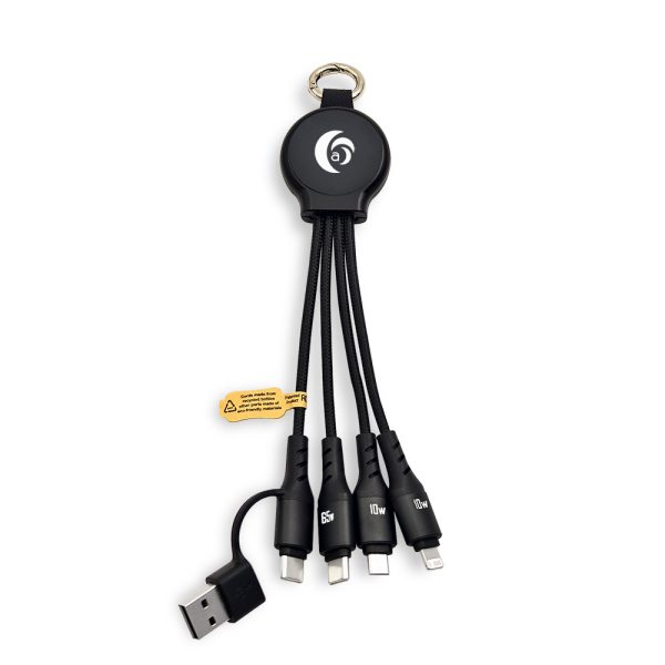 6-in-1 Illuminating Logo 65W Charging Cable with Data Transfer