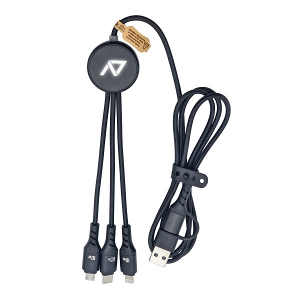 6-in-1 Illuminating Logo 65W Charging Cable with Data Transfer - XL